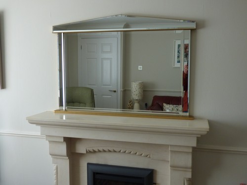 Gold framed mantle mirror - gold,
