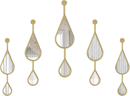 Gold tear drop mirrors set - tear,