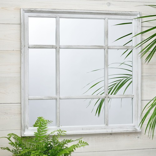 Rustic look white window - window, wall