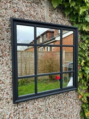 61cm black square window - black,