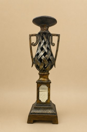 Bronze gold tone urn pillar - bronze,